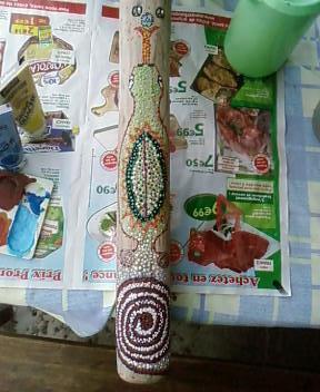 Peinture style aborigène, dessus.