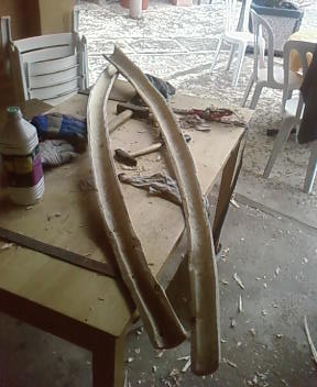 ouf! fini le creusage! le ponçage (pas trop quand meme)! maintenant, lasurage...